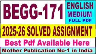 BEGG 171 solved assignment 2025-26 || begg 171 solved assignment 2026 in English || ignou begg171