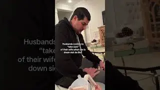 How husbands act when wife is sick🤣 #couplecomedy #couple #shorts
