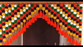 DIY - HOW TO MAKE WOOLEN TORAN FOR DOOR HANGING || DIY DOOR HANGING TORAN BY WOOLEN FLOWERS
