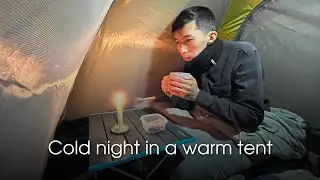 SOLO CAMPING | Cold night in a warm tent | Camping by the river | ASMR