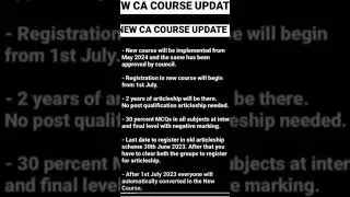 New CA Course details #icai #fatimavlogs #caresults #articleship #caintermediate #cafinal