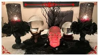 DIY - BLACK BLING / GLAMOUR CANDLE HOLDER - DOLLAR TREE