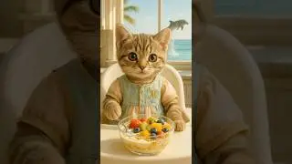 Cutest Cat Breakfast Ever! #satisfying