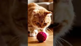 kucing asik main bola #cat #catplayingball #trending
