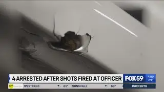4 people arrested after reportedly shooting at IMPD officer