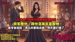 被豪門父母接回家的第一天。假千金沈薇薇把她的竹馬推到我面前，說他要跟我表白。他說：我就喜歡你這樣純天然的女孩，跟我在一起，我教你怎麼當富二代。明知他不是因為愛 #真假千金 #一口气看完 #小说 #故事