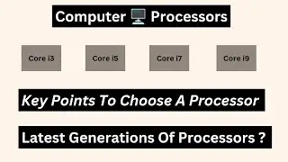 Processor And Types | Different Types Of Processors | i3 , i5 ,i7, And i9 Processors