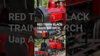 Red TRAIN  Black TRAIN Arch Uap Art #steam #poolparrot #Big arch #uap