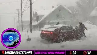 LIVE BUFFALO Southtown CRIPPLING Lake Effect Coverage - LIVE STORM CHASER
