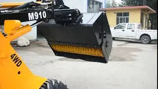 Closed sweeper on STEEL CAMEL mini wheel loader M910