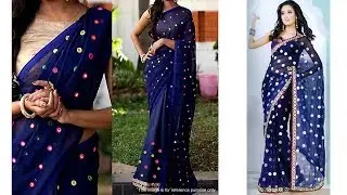 Latest Mirror Work Saree Design