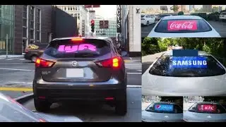 Transparent Rear Window Car LED Screen 870*280mm #carleddisplay