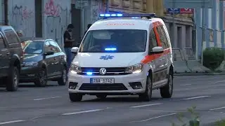 Prague Ambulance Service responding with code 3 Pragomadika Plus, Atlas and z&aacute;chrann&aacute; služba