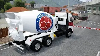 Truk Hino 700 Molen Semen Tiga Roda Ke Serang | Bus Simulator Indonesia