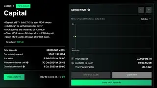 Using the MOR Capital Dashboard to earn $MOR with your stETH