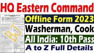 Army HQ Eastern Command Recruitment 2023 II HQ Eastern Command Kolkata CSBO Bharti 2023 |