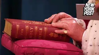 King Charles III takes coronation oath with &lsquo;sausage fingers&rsquo; on the Bible | New York Post