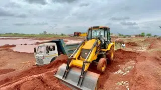 Tata Dumb Truck 2518 Going to Crossing Pond On Stucked Jcb Pulling Up