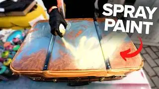 Real Spray Art on Leather Breifcase