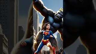 #supergirl with jelly beem and king kong #avengers #marvel #spiderman#amir323 #shorts #viral #ai