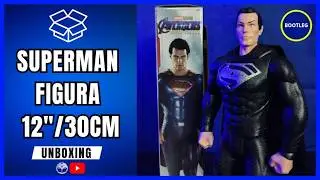 🔷 SUPERMAN TRAJE NEGRO 12 PULGADAS: &iquest;VALE LA PENA ESTA FIGURA BOOTLEG? | Unboxing 2025