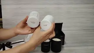 Black and white glass jar aromatherapy candle gift set