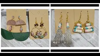 Faux Leather and Paper Bead earring sets DIY