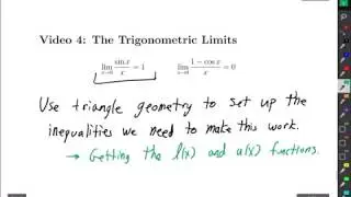 Squeeze Theorem - Video 4 - Proof of Trigonometric Limits