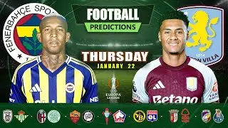UEFA Europa League| Football Predictions Today 22 January Possible Scores, Cards & Corners