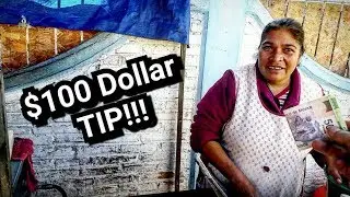 TIPPING Street TACO Stand $100 DOLLARS In MEXICO!!! - Subscribers Donated Money!!