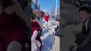 Why isn't this beautiful lady cooperating with the handsome guy?! #shorts #funny