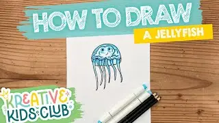 Learn How to Draw an Easy JELLYFISH | Educational Step-by-Step Drawing Tutorial for Kids!