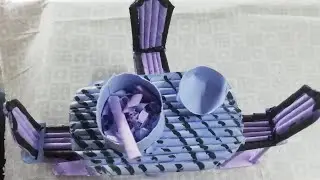 DIY dining table and chairs/dining table craft with paper/dining table craft ideas #craft #diy