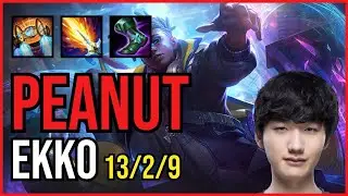 PEANUT - EKKO vs. NIDALEE Jungle | KR GRANDMASTER | PATCH 10.25