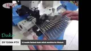 Duke 12064 PTV | 12 Needle Flatbed Chain Stitch Machine for Pintuck Sewing | HCA