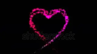 stock footage animated heart with shining particles