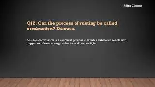 Can the process of rusting be called combustion NCERT SOLUTION #cbseclass8 #education #solution#new