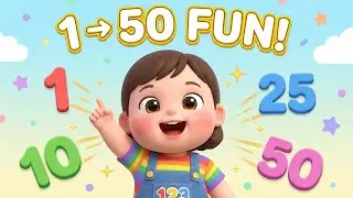 Посчитайте до 50 вместе с Ламби 🔢 | Веселая песенка для детей о счете | Изучаем числа от 1 до 50