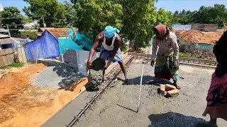 Amazing! Reinforcement of Roof Extra loft design Construction-Sand and cement mixer Mortar