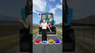 I Jump on button to Tractor, Jcb, Roller & Alien - Funny vfx magic