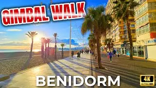 Benidorm - Winter Afternoon at Levante Beach & Av. Mediterráneo 4K