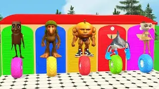 Long Slide Game With Cow Elephant Gorilla Hippopotamus Tiger 3d Animal Game Funny 3d Animals