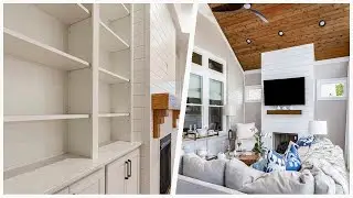 75 Transitional Living Space With A Shiplap Fireplace Design Ideas You'll Love 🏡