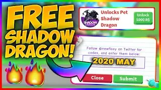 FREE SHADOW DRAGON!! CODE IN ADOPT ME! ROBLOX (MAY 2020)