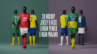 New Product 3D Mockup Jersey O Neck Lengan Pendek dan Lengan Panjang