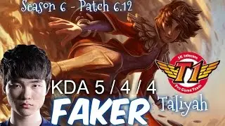 SKT T1 Faker TALIYAH Mid vs VIKTOR - Patch 6.12 KR Ranked | League of Legends
