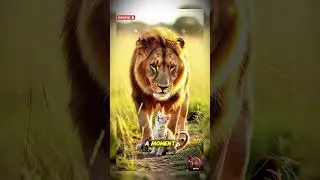 Tiny Kitten Saves a Trapped Lion🐱🦁 #shorts #story #animation #animals #cat #lion #jungle