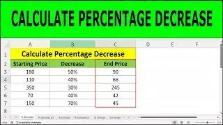 How to Calculate Percentage Decrease in Excel | Step by Step Tutorial