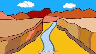 How to draw Grand Canyon - Easy Step by Step Tutorials
