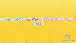 Multiple Choice Questions MCQ of Unit-1 Programming for Problem Solving KCS201T AKTU.